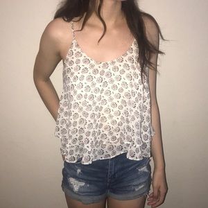 Layered print tank top